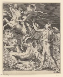 Hèrcules mata el centaure Nessus Acaben les escenes amb Hèrcules (títol de la sèrie).