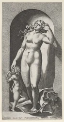 Levy 10: Venus kapealla, seisoo simpukankuorella, Amor oikealla puolellaan, ser..., 1526.