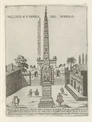 Ramses II:n egyptiläinen obeliski Piazza del Popololla Roomassa Obelisco a S. Maria del Popolo (otsikko esineessä) Modernit ja muinaiset monumentit ja rakennukset Roomassa (sarjan nimi) Ornamenti di fabriche antichi et moderni dell