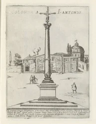 San Antonion pylväs Colonna a S. Antonio (otsikko esineessä) Modernit ja muinaiset monumentit ja rakennukset Roomassa (sarjan nimi) Ornamenti di fabriche antichi et moderni dell