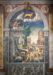 Fresko Giovanni Maria Falconetto (1468-1535), Hall of Zodiac, Palazzo D