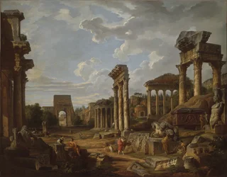 Rooman forumia esittävä capriccio, 1741