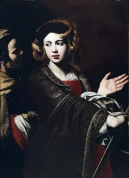 Ricca, Giovanni (1603-n. 1656) Judith Holofernesin pään kanssa. Öljy kankaalle, koko: 103x76, n. 1637-1640, Hiippakunnan museo, Salerno