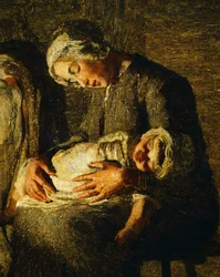 The Two Mothers, kirjoittanut Giovanni Segantini, yksityiskohta