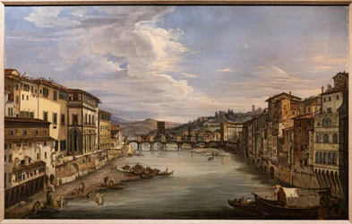 Näkymä Arnosta Ponte Vecchiolta Alle Grazie -sillalle