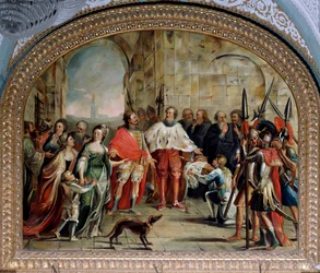 Genovan dogi Leonardo Montaldo vapauttaa Kyproksen James I:n vuonna 1383 (maalaus
