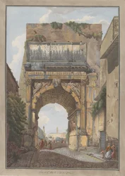 Tituksen kaari, n. 1780. Tekijät: Giovanni Volpato, Louis Ducros.