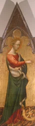Políptico com st. Catarina de Alexandria por Giovanni di Paolo (ca 1403-1482), detalhe finlandês