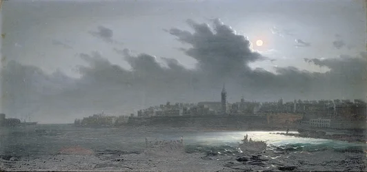 Näkymä Maltan satamasta yöllä, 1876