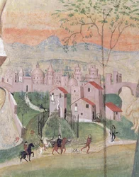 Näkymä Praton kaupunkiin, yksityiskohta Ristiinnaulitsemisesta, Kapitalistosta, 1509