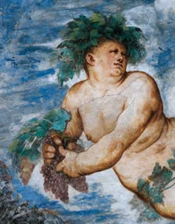 Syksyn allegoria, yksityiskohta Girolamo Romaninon freskoista (n. 1484-1559 jälkeen), Bernardo Clesion tilaus