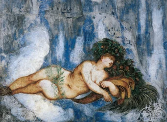 Kesän allegoria, yksityiskohta Girolamo Romaninon freskoista (n. 1484-1559 jälkeen), Bernardo Clesion tilaus