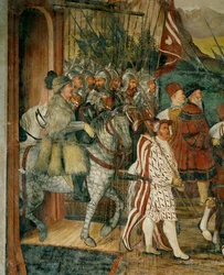 Kuningas Kristian ja Bartolomeo Colleoni hevosen selässä (fresko)