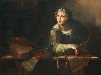 Representació al·legòrica amb instruments musicals i notes, segona meitat del segle XVII... finlandès