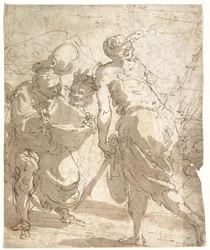 Judith Holofernesin pään kanssa