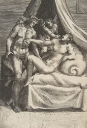 Apollo ja Daphne teoksesta The Loves of the Gods, n. 1531-76.