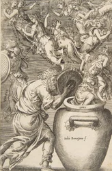 Epimetheus avaa Pandoran lippaan, 1531-76.