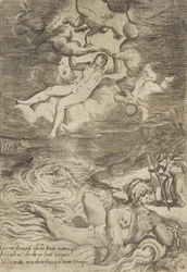 Venus myrskyilee putin kanssa pilvissä, The Loves of the Gods -sarjasta, n. 1531-76.