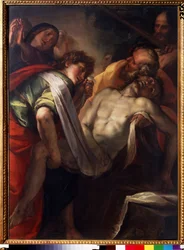 ""La mise au tombeau"" (Kristuksen hautaus) Giulio Cesare procaccinin (1574-1625) maalaus noin 1620 Pushkin-museo, Moskova