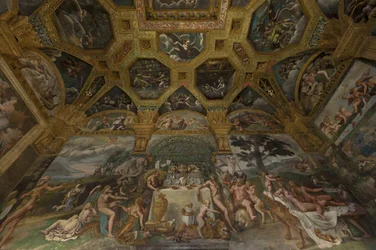 Freskoyksityiskohta Amorin ja Psychen kammiosta, 1526-1534