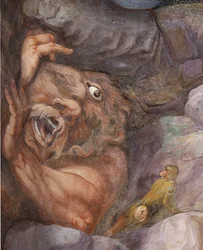 Yksityiskohta kykloopeista, Jupiterin salamoiden aiheuttamasta jättiläisten tuhosta, Sala dei Giganti, 1536
