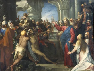 Lasaruksen nostaminen (öljy kankaalle)