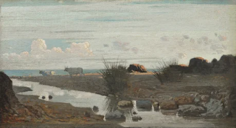 Lido, jossa härät laiduntavat, noin 1862-63 (öljy paneelille).