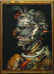 Vesi, allegoria (maalaus limewood)