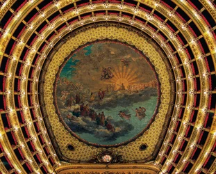 Teatro San Carlon (Pyhän Kaarlen kuninkaallisen teatterin) katto, Napoli, Campania, Italia