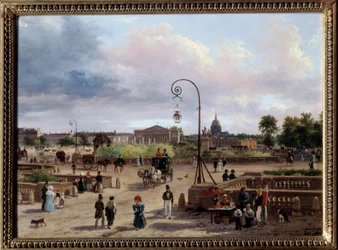 Näkymä Place Louis XVI (nykyinen Place de la Concorde) Giuseppe Canellan (1788-1847) maalaus 1829 Su. 0,29x0,4 m Pariisi, Musee Carnavalet
