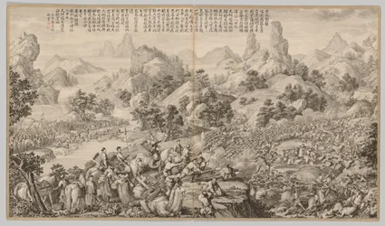 Breaking Through the Siege at Hesuin: Kapinallisten tukahduttamisen taistelukohtauksista..., n. 1765-17