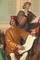 Ludovico il Moron hovi, yksityiskohta, jossa Ludovico il Moro on mukana