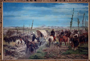 Italian sotilasleiri Magentan taistelussa vuonna 1859 (öljy kankaalle