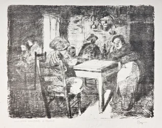 Pöydässä, n. 1907 (litho)