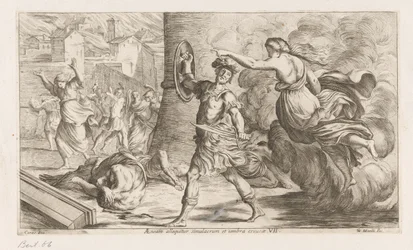 Geest van Creüsa verhitt aan Aeneas Aeneasta puhuttelee onton kuva ja varjo (otsikko esineessä) Omzwervingen van Aeneas (sarjan nimi) Caraccin L
