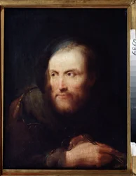 Miehen muotokuva. (Miehen muotokuva). Giuseppe Nogarin (1699-1763) maalaus. Italia, rokokootyylinen venetsialainen koulu. Öljy kankaalle. Tulan kansallismuseo, Venäjä.