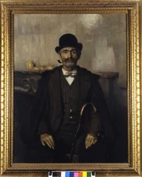 Giuseppe Giani, sovittelija (sovittelijan Giuseppe Gianin muotokuva). Giovanni Pellizza da Volpedon (1868-1907) maalaus