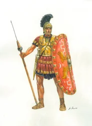 Antiikin Rooma: Pretoriaanikaartin sotilas - Pretoriaanikaarti - Kuvitus: Giuseppe Rava
