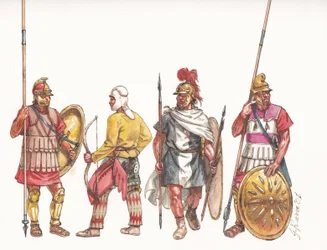 Makedonian armeijan phalangitis pikeman jousimies ja Persian palkkasoturi
