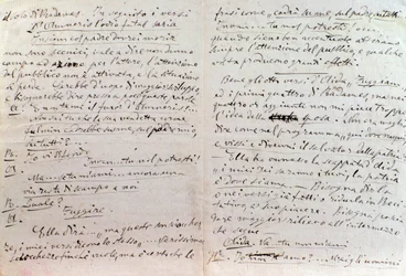 Giuseppe Verdin käsinkirjoitettu kirje Aida-librettojen kirjoittajalle Antonio Ghislanzonille