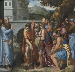 Joseph ja hänen veljensä par Salviati, Giuseppe (1520-1575). Öljy puulle, koko: 62x62