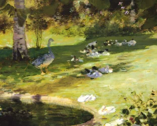 Aamiainen puutarhassa, kirjoittanut Giuseppe de Nittis, yksityiskohta