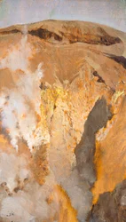 Vesuvius-vuoren fumaroli, noin 1871, kirjoittanut Giuseppe De Nittis (1846-1884), öljy kankaalle, 305 x 18 cm