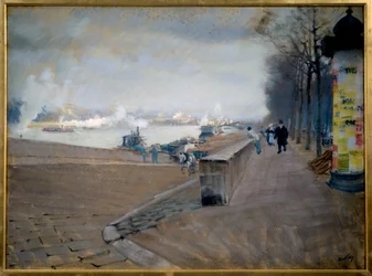 La Seine Pariisissa. Giuseppe Nittiksen (1846-1884) maalaus