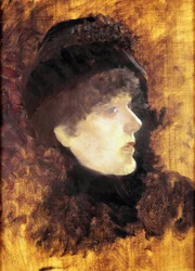 Sarah Bernhardtin muotokuva. Giuseppe De Nittisin (1846-1884) maalaus
