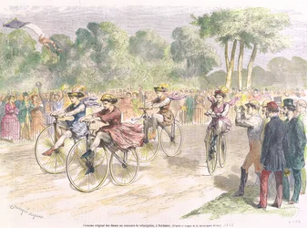 Alkuperäiset asut Velocipede Race -kilpailuun Bordeaux