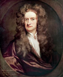 Isaac Newtonin (1642-1727), englantilaisen matemaatikon, fyysikon ja tähtitieteilijän, muotokuva, Godfrey Knellerin (1646-1723) maalaus