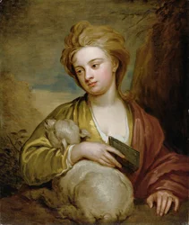 Naisen muotokuva St. Agnesina, perinteisesti Catherine Voss, n. 1705-1710 (öljy kankaalle)