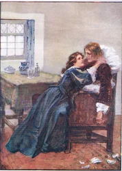 Hän onnistui pääsemään syliini, vaikka he eivät voineet pitää minua, W & R Chambers Ltd:n Lorna Doone pubista, 1921