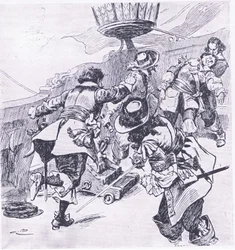 Von Trompin kuolema 31. heinäkuuta 1653, kuva brittiläisistä taisteluista maalla ja merellä, 1915